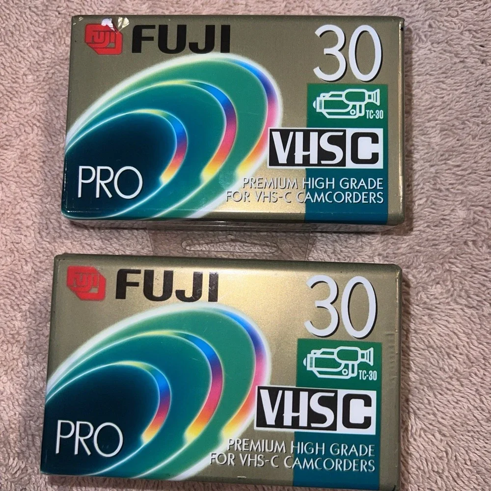 Fujifilm VHS-C TC-30 Video Cassette Tapes Blank for VHS Camcorders - 2 Tapes